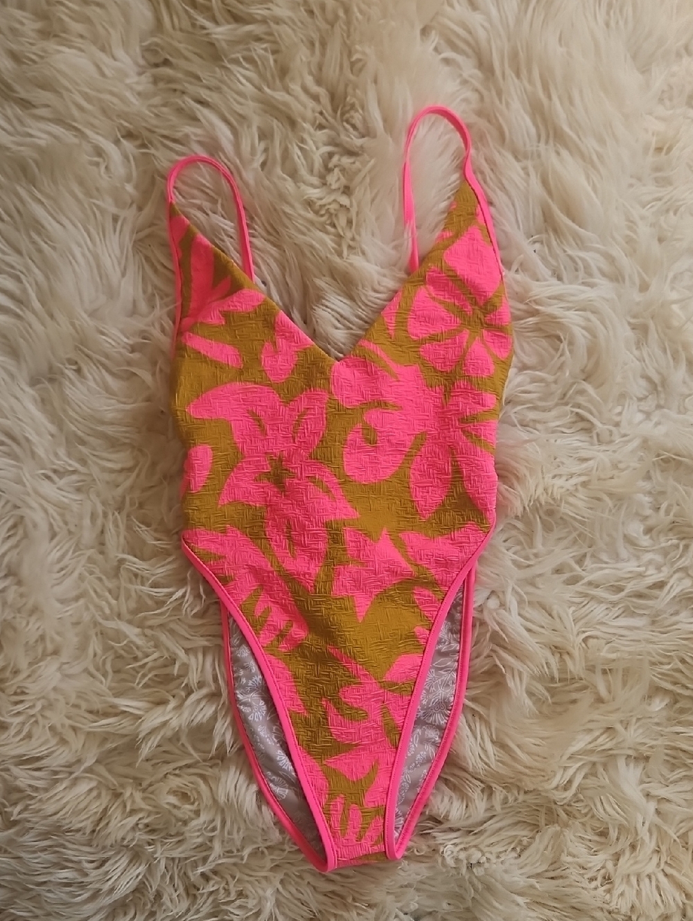 Free People, Free-est, Neon Pink Floral One-Piece Swimsuit